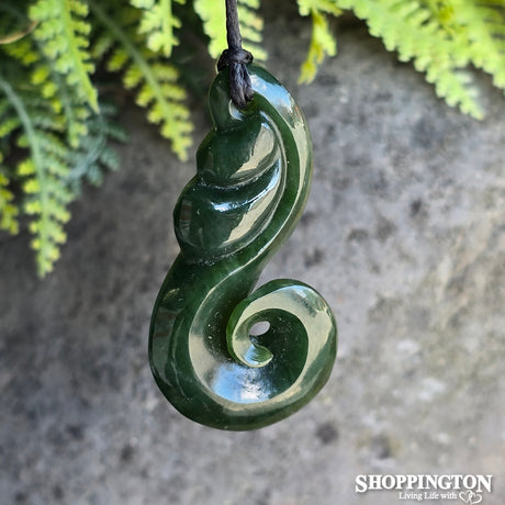 Pounamu Pendant - Wave Hook 50mm
