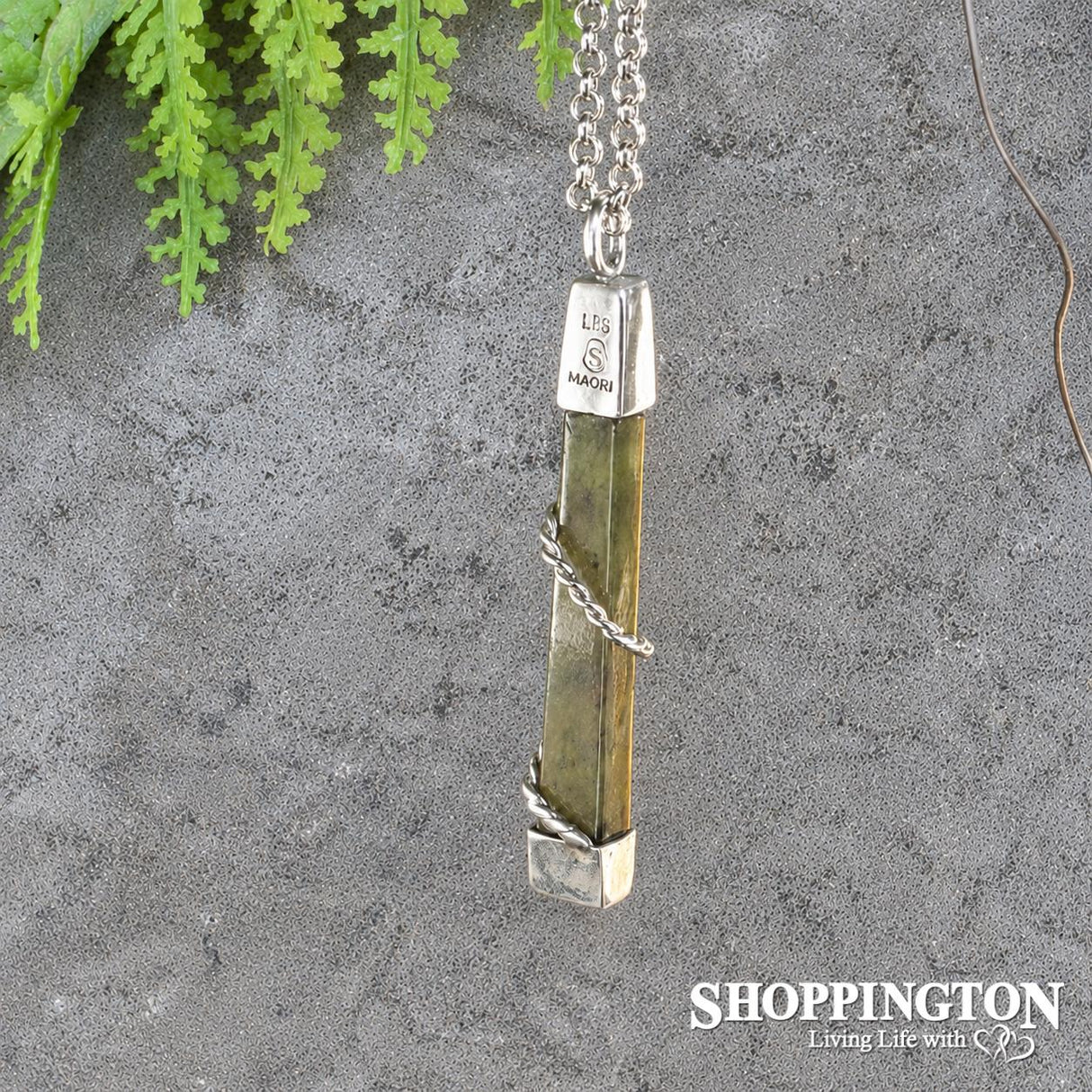 Pounamu & Silver Twist Pendant