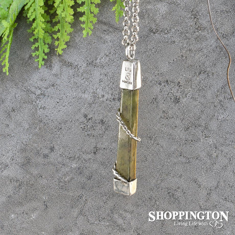 Pounamu & Silver Twist Pendant