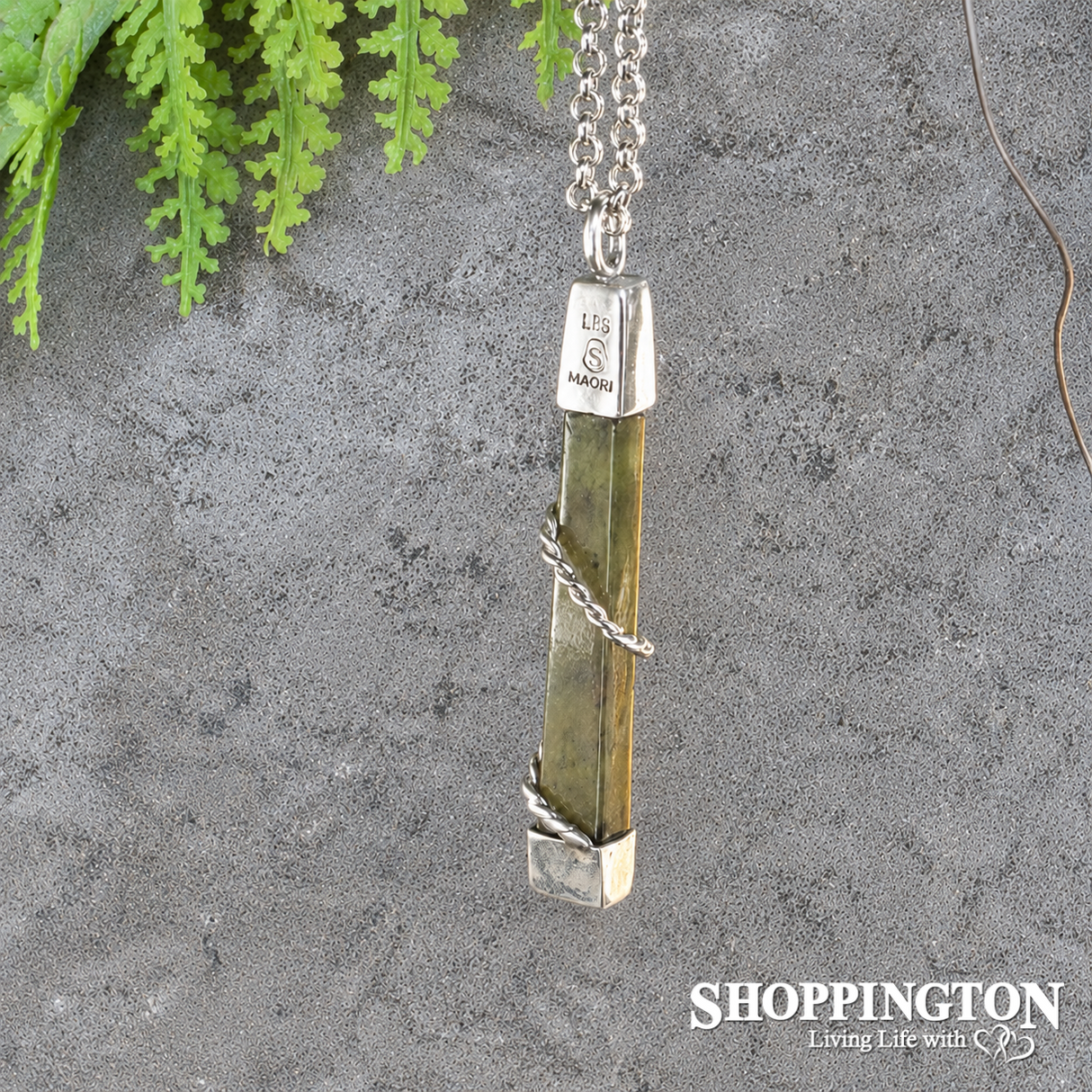 Pounamu & Silver Twist Pendant