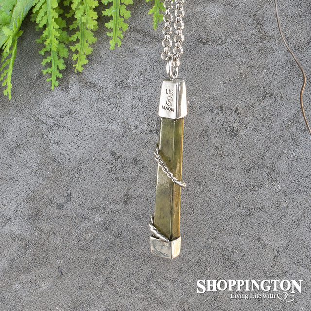 Pounamu & Silver Twist Pendant