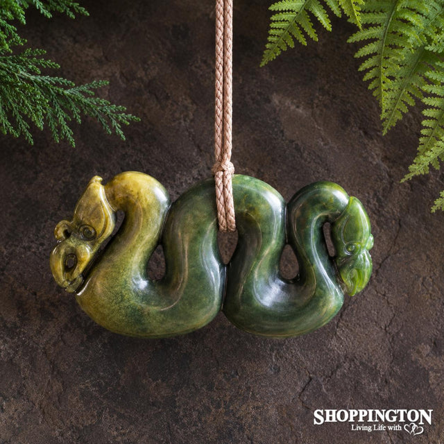 Pounamu - Twin Manaia Kawakawa