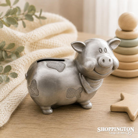 Premium Pewter Piggy Money Box