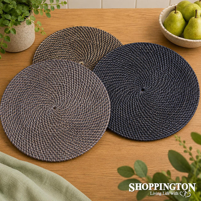 Rattan Cane Placemat - Dark - Round