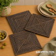 Rattan Cane Placemat - Dark - Square