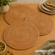Rattan Cane Placemat - Natural - Round
