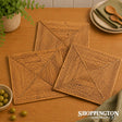 Rattan Cane Placemat - Natural - Square