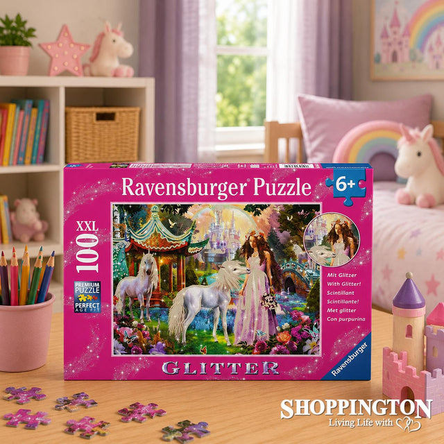 Ravensburger Princess With Unicorn Puz Glitter 100 Pieces