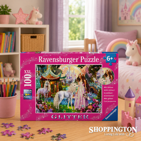 Ravensburger Princess With Unicorn Puz Glitter 100 Pieces