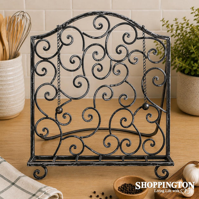 Recipe Book Stand - Black Scroll