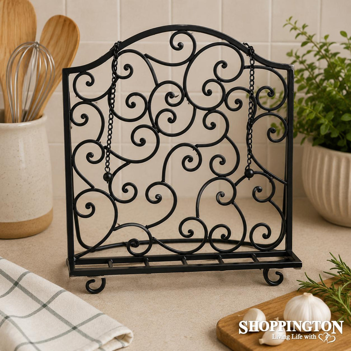 Recipe Book Stand - Silver/Copper Tones
