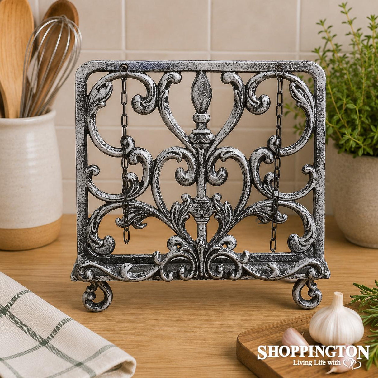 Recipe Stand - Brushed Silver