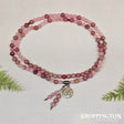 Rhodochrosite and Rose Quartz Mala Necklace- 108 Beads