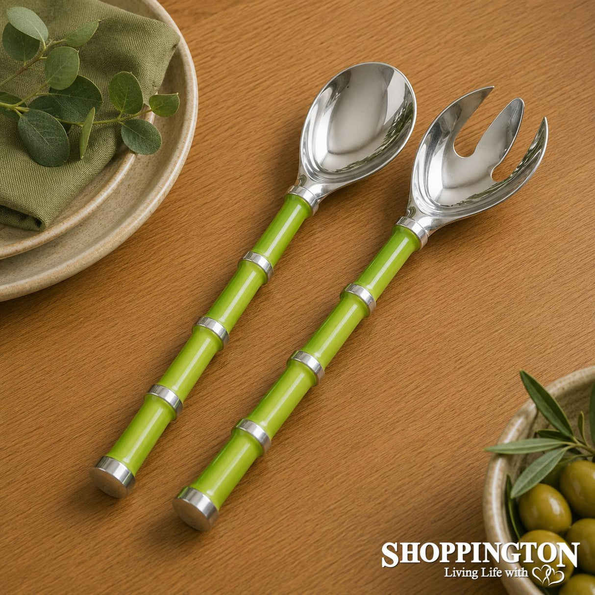 Ribbed Salad Servers - Lime