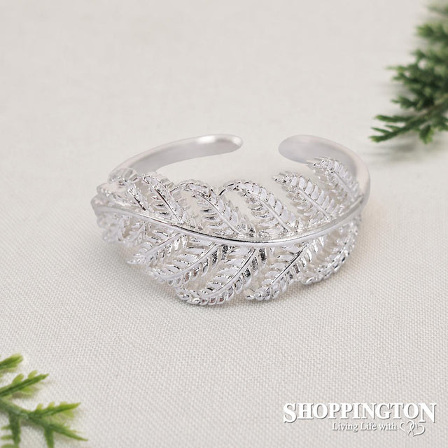 Ring - Adjustable Silver Fern