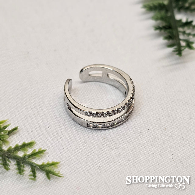 Ring - Double Band Diamante