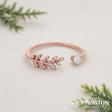 Ring - Rose Gold Leaf & Pearl