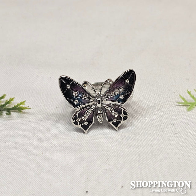 Rings - Stinless Steel Purple Butterfly