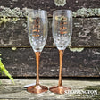 Rose Gold Champagne Flutes - Mr & Mrs