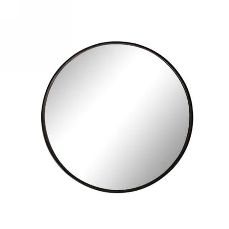Round Black Metal Mirror