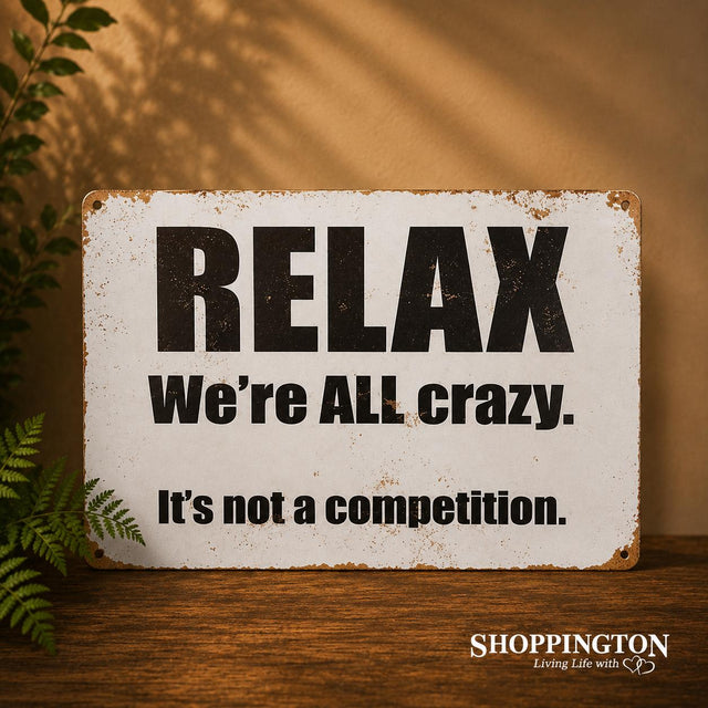 Rustic Relax Tin Novelty Sign