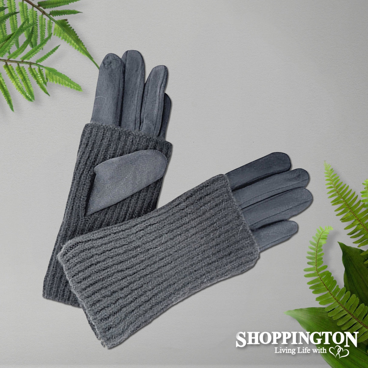 Gloves - Suede with Knit Cover - Slate