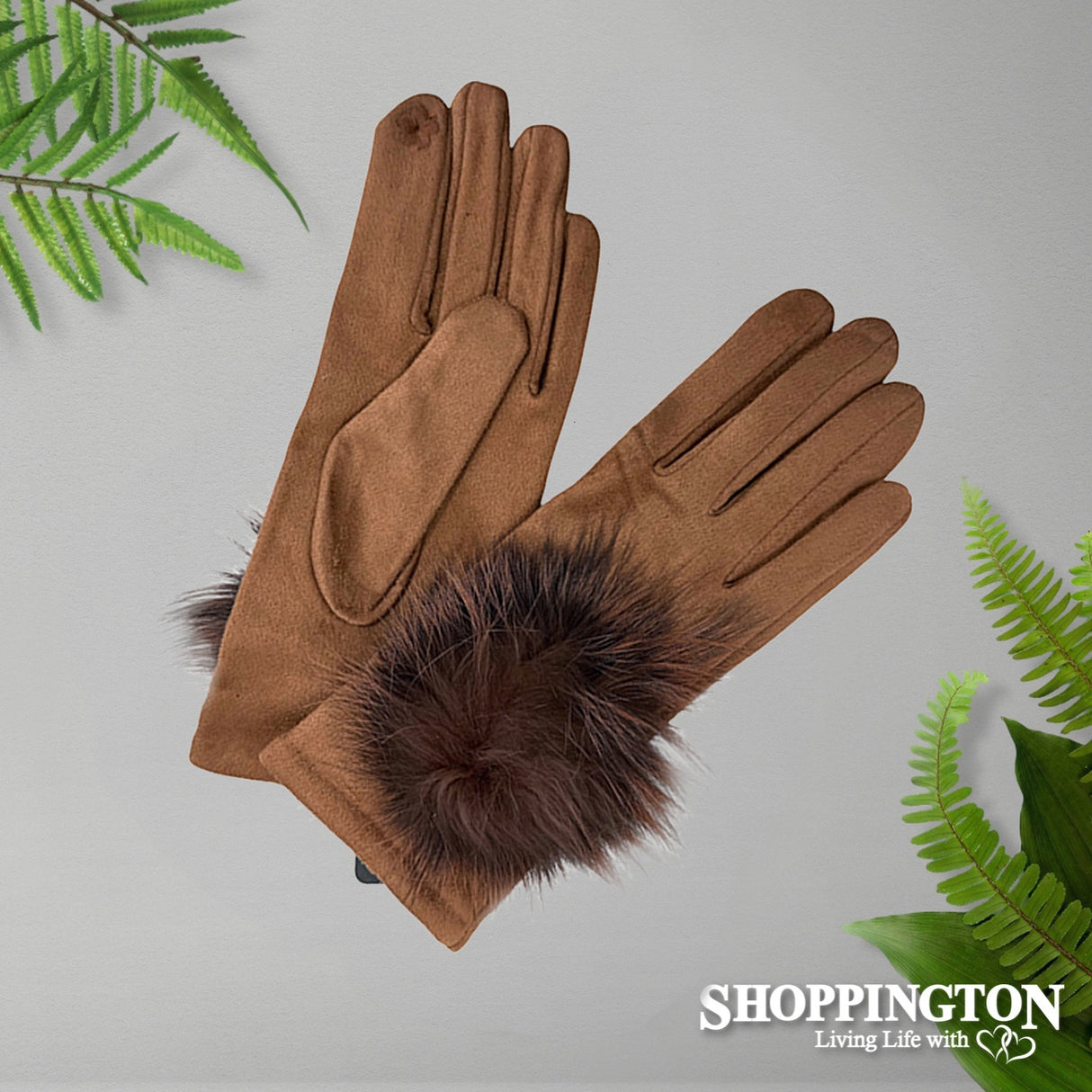 Suede with large Pompom - Tan