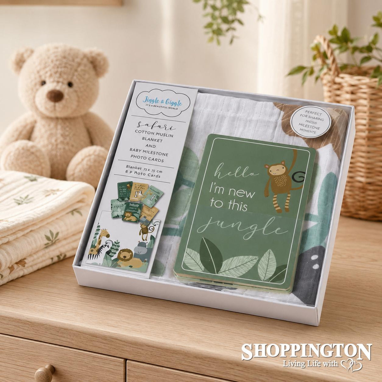 Sage Safari Milestone Muslin Set