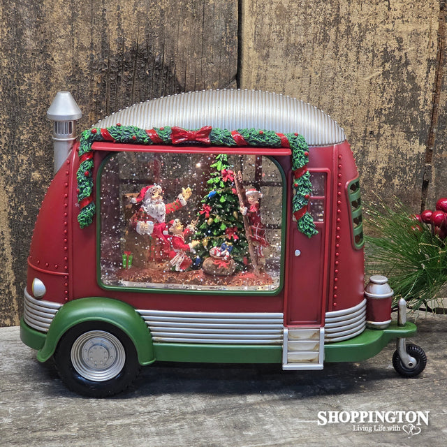 Santa in Caravan Moving Globe