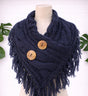 Scarf - Large Button - Navy