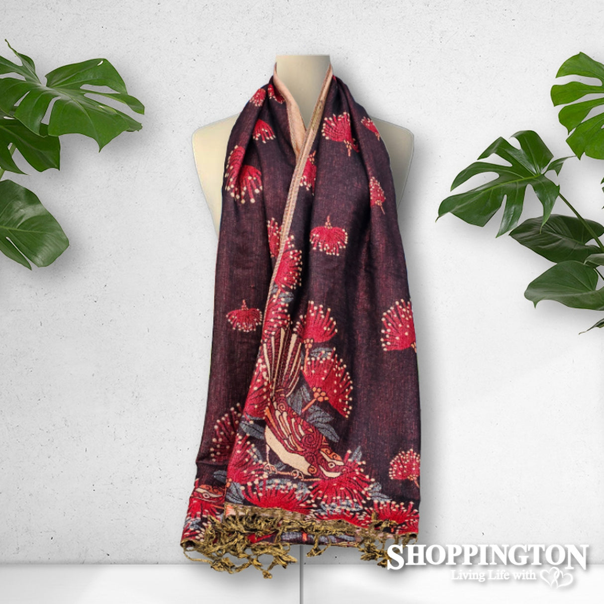 Scarf - Pashmina Look Pohutukawa/ Fantail Red