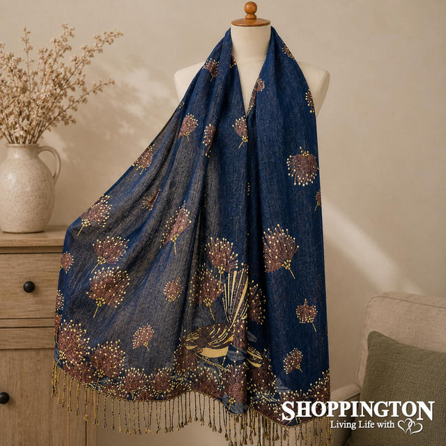 Scarf - Pashmina Look Pohutukawa/Fantail Navy