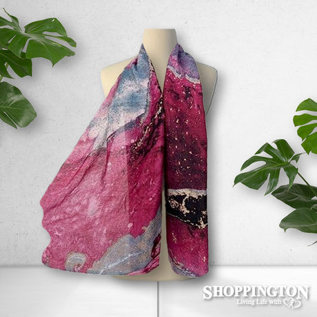 Scarf - Pink Gold Metallic Splatter