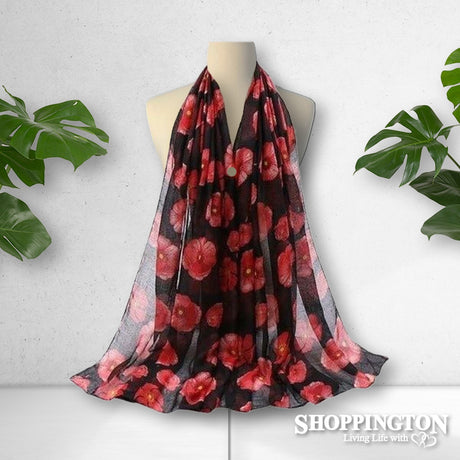 Scarf - Red/Black NZ Poppy Remembrance
