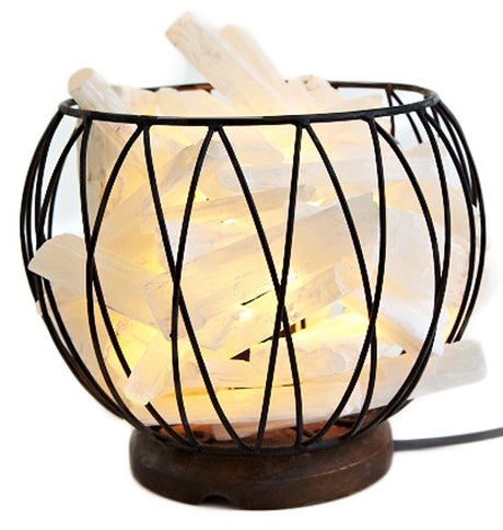 Selenite Cage Lamp