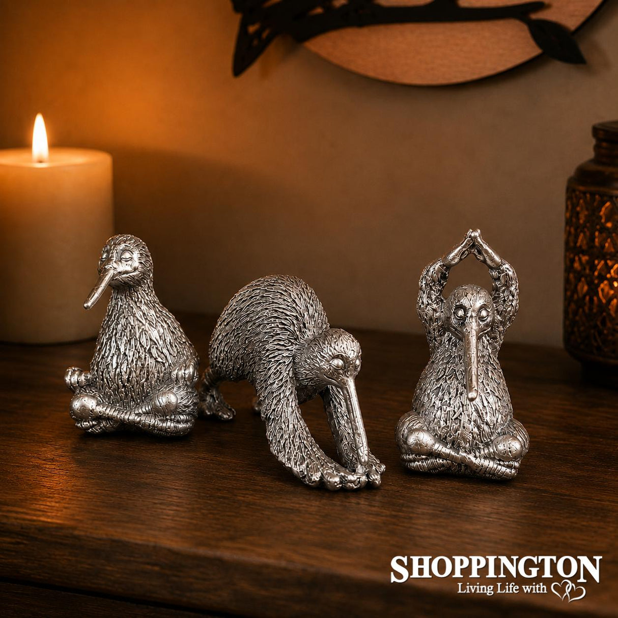 Set of 3 Yoga Silver Kiwi - Gift Boxed