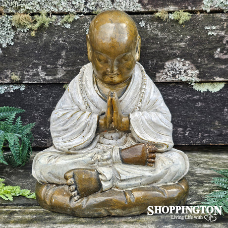 Shaolin Buddha Monk 25cm / Gold & Cream