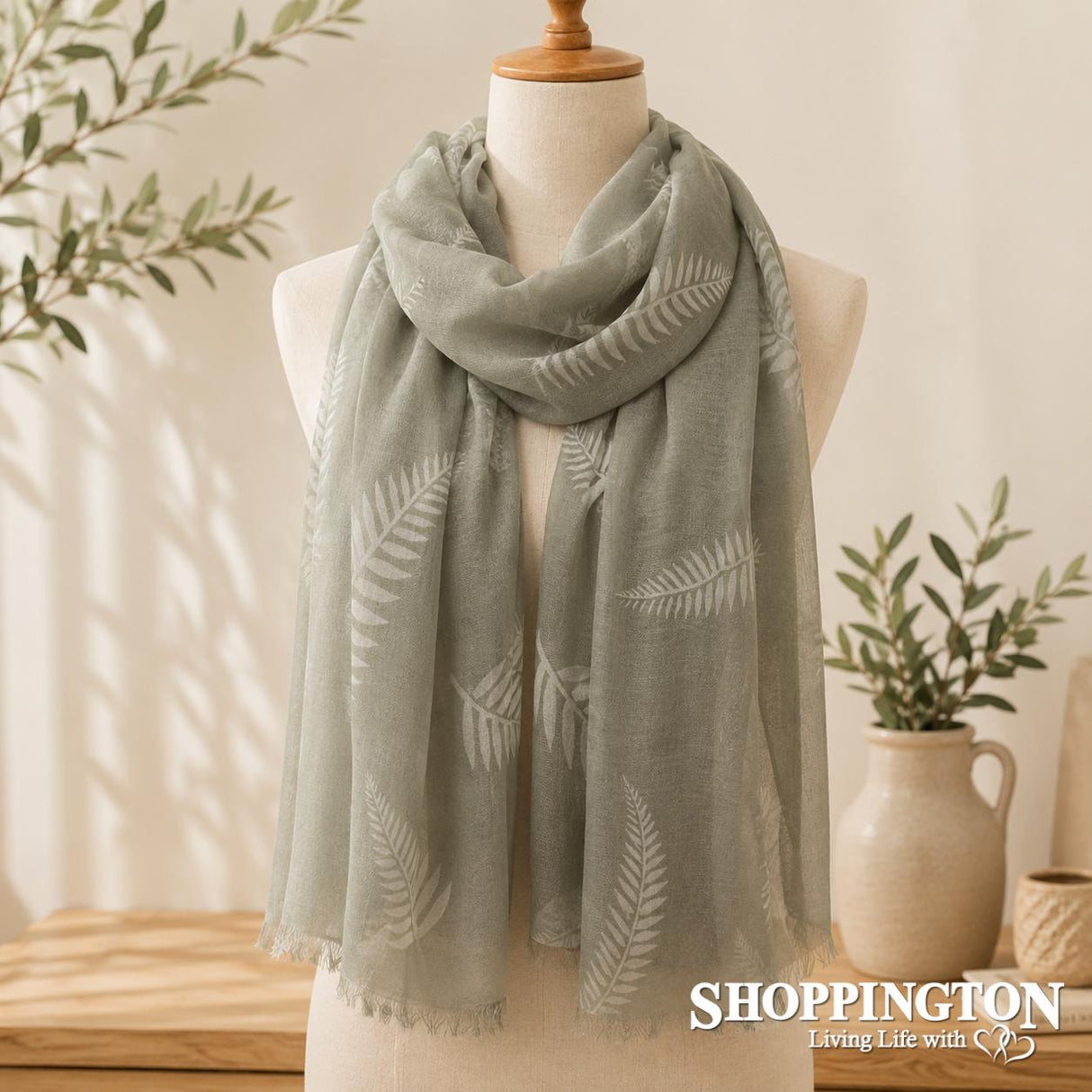 Silver Fern Olive Scarf