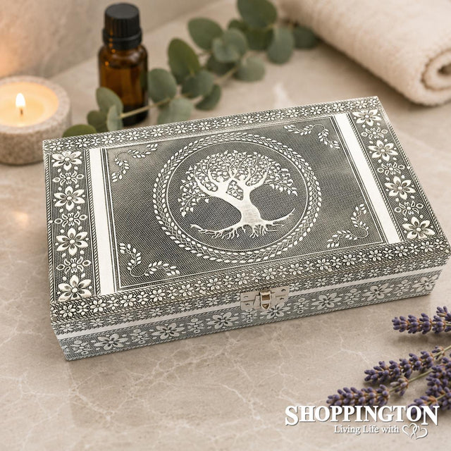 Silver Tree of Life Jewellery Box