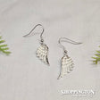 Silver angel-wing earrings