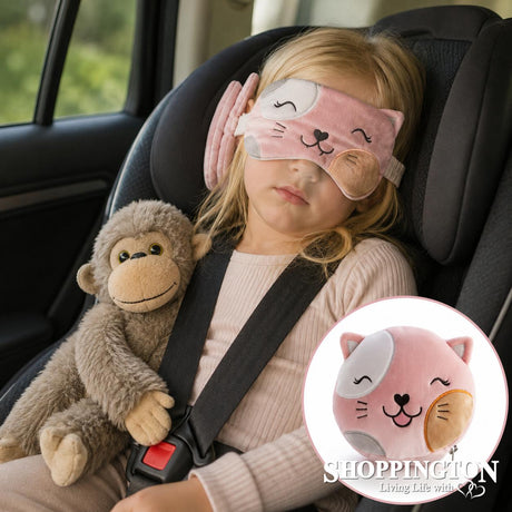 Smoosho's Pals Travel Mask & Pillow - Cat