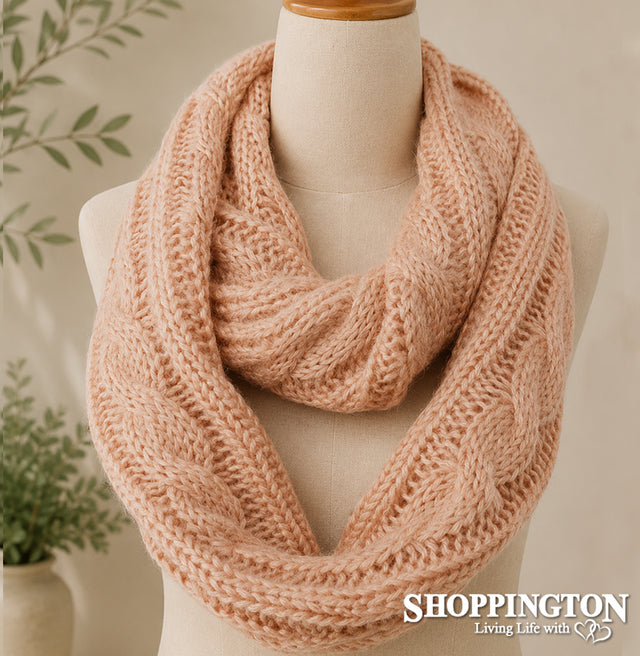 Snood - Apricot Cable Knit