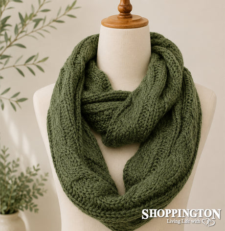 Snood - Olive Cable Knit