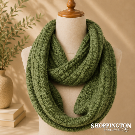 Snood - Olive Thin Cable Knit