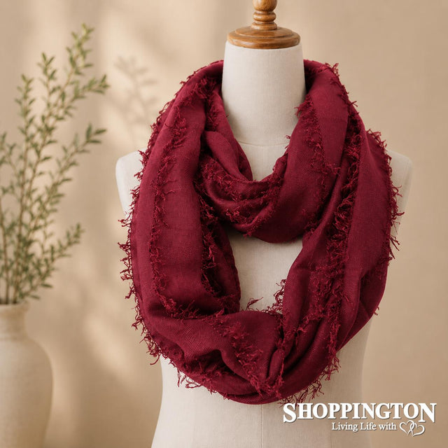 Snood - Red Tufted Squares