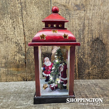 Snow Globe Lantern - Santa/Child & Tree