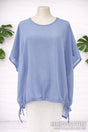 Soft Blue Drop Side Casual Top