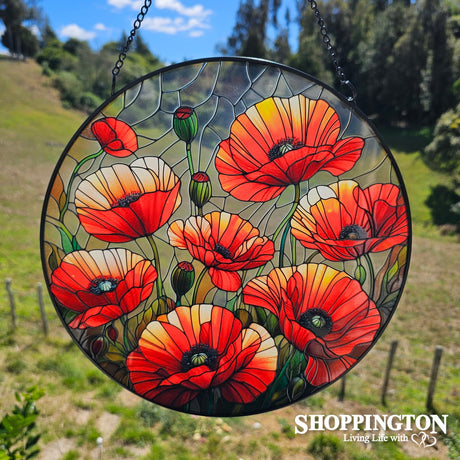Stained Glass Hanger - Poppie Field