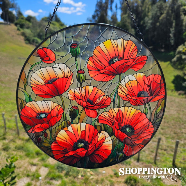 Stained Glass Hanger - Poppie Field