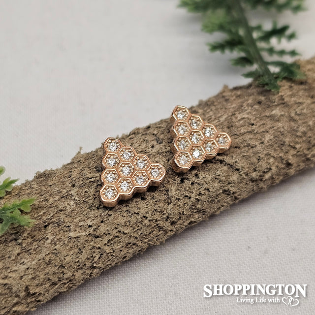 Sterling Silver - Rose Gold Triangle Studs